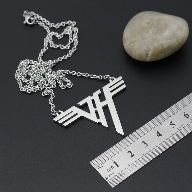 Hot VH Charm Eddie Van Halen band Logo Stainless Steel Pendant Necklace Jewelry 24" Chain US STOCK