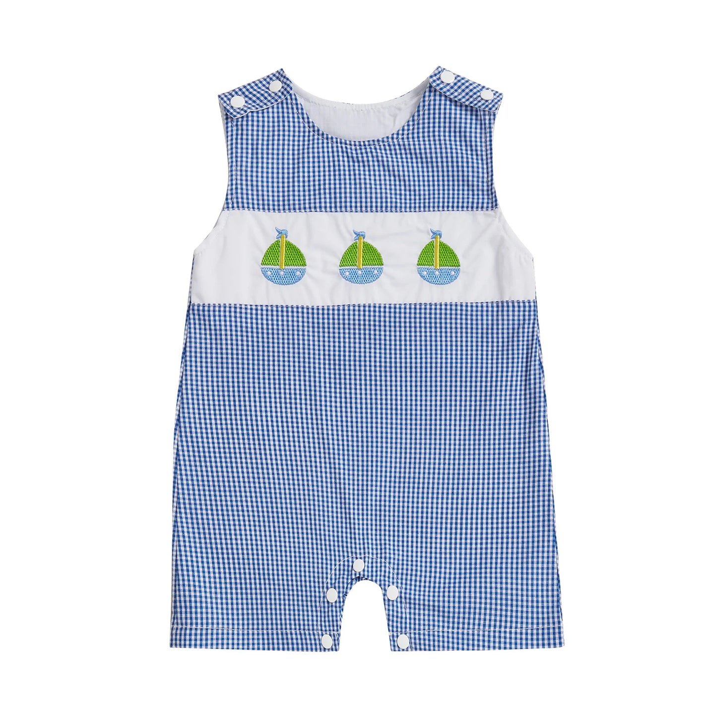 New Baby Boy Romper Cute Embroidered Sleeveless Buttons Short Jumpsuits 2026 Summer Toddler Overalls 0-18M