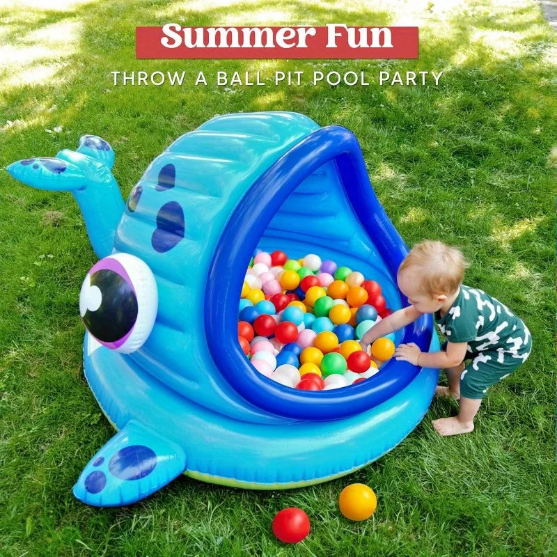 Joyfy Inflatable Shade Kiddie Pool Whale Baby Pool Tent Infant Swimming Pool  Blow Up Toddler Pool for Swim Party Toys Summer