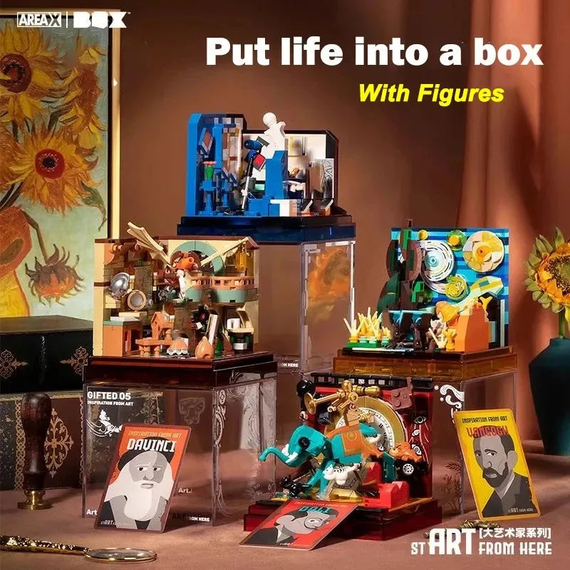 AREA-X Inspiration Art Box Building Blocks Starry Gifted Timeless Constitut Construction Bricks Set with Transparent Cover Toy
