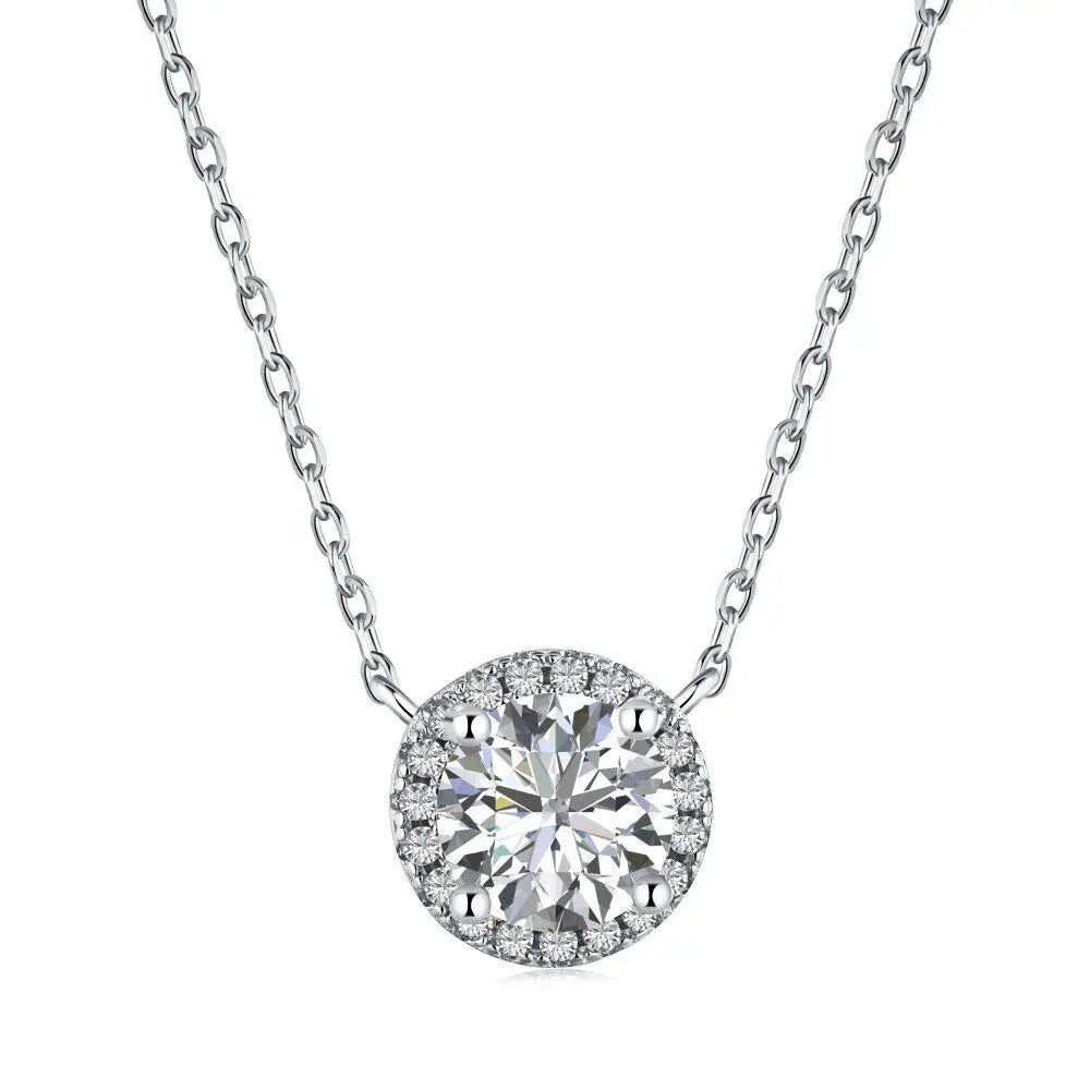 Cultivate diamond high-end cross necklace 925 pure silver K gold lock bone chain