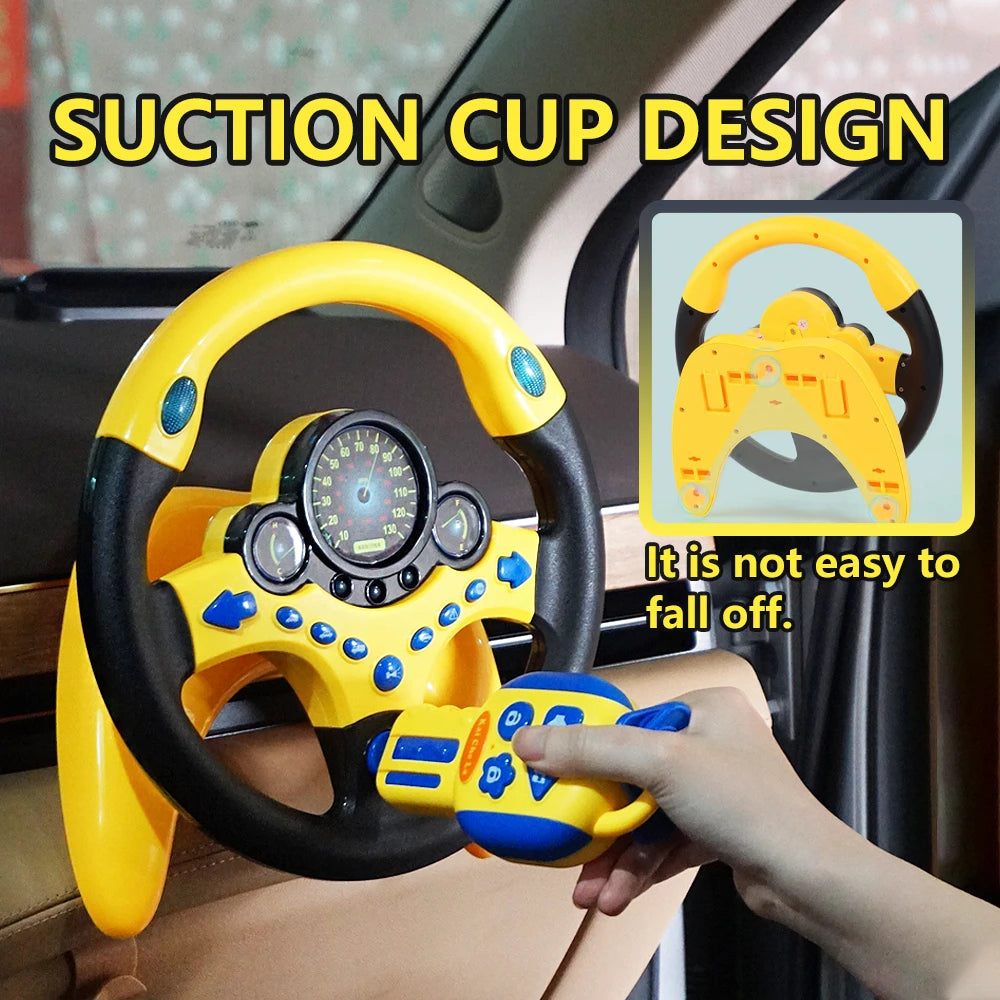 Electric Simulation Steering Wheel Toy With Light And Sound Educational Children Co-Pilot Children'S Car Toy Vocal Toy Gift
