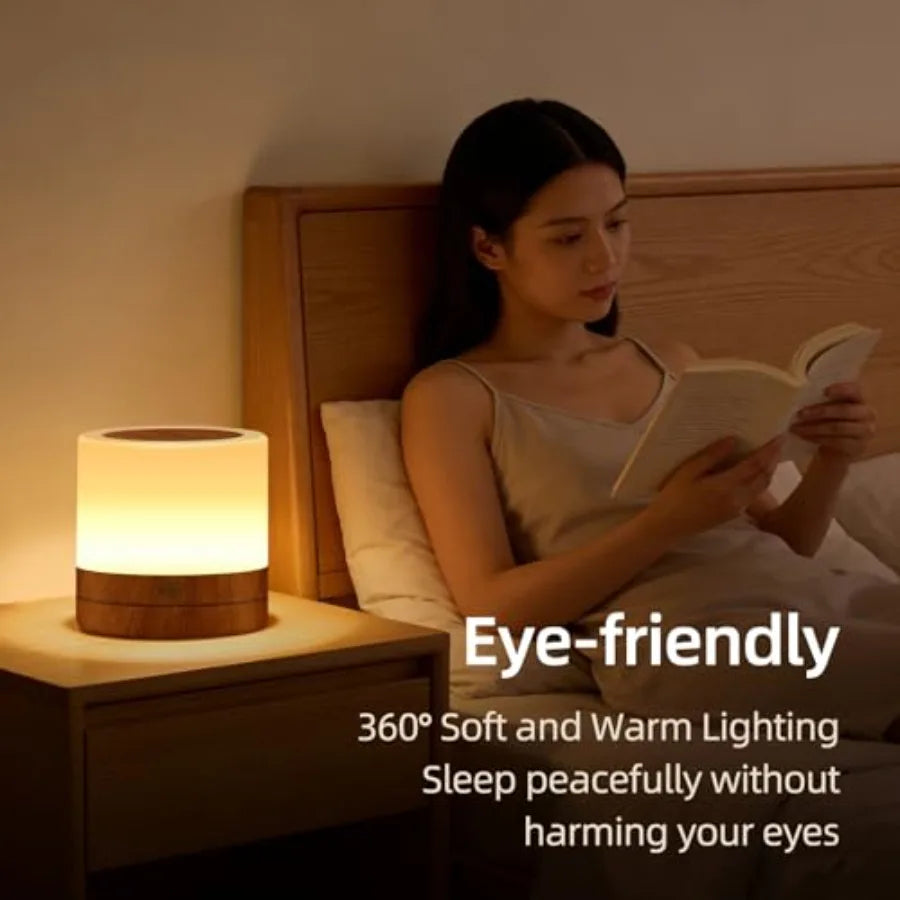 Portable Night Light for,USB Rechargeable Small Desk Lamp, 13 RGB Colors and 4 Brightness and 1 Remote, Touch Bedside Table Lam