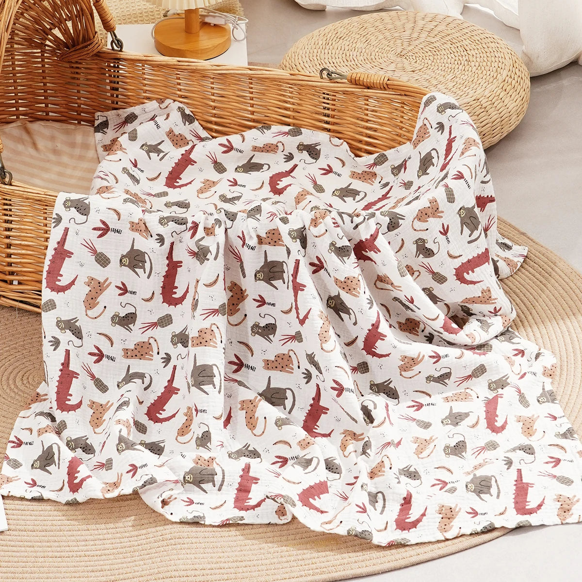 All Season New Arrival 100% Cotton Baby Muslin Swaddle Blanket Newborn Bath Towel Cute Infant Quilt Size 100x100cm