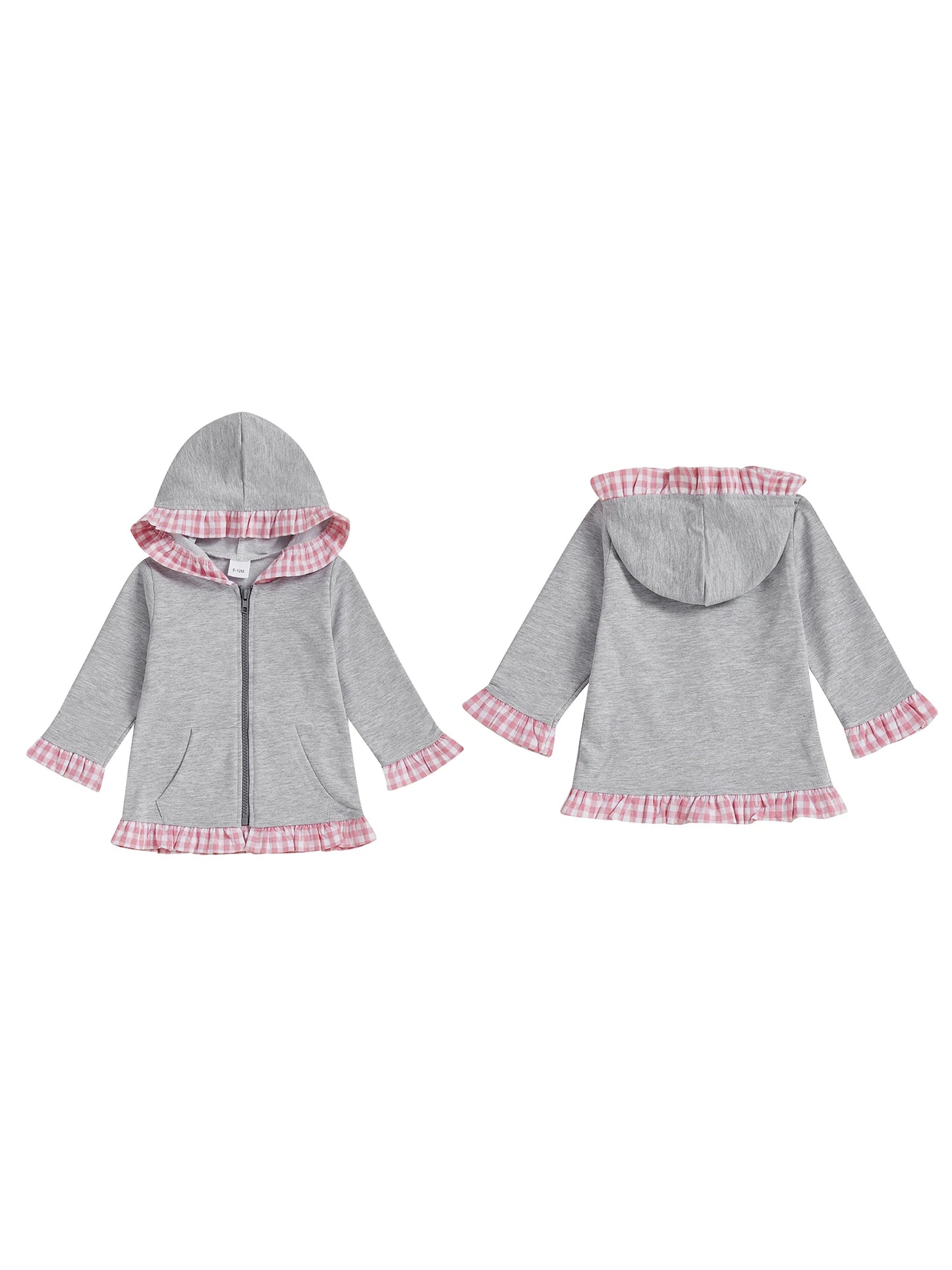 Children s Girls Plaid Hoodie with Zipper Closure Long Sleeve Sweatshirt Jacket for Everyday Casual Wear and Activities