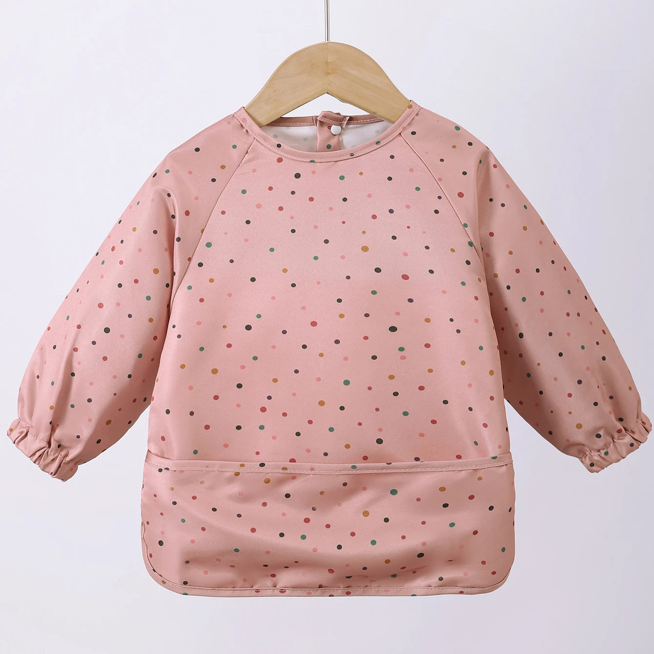 Danish children's long sleeved reverse dressing baby eating clothes bib super soft waterproof baby eating bag anti dirty feeding
