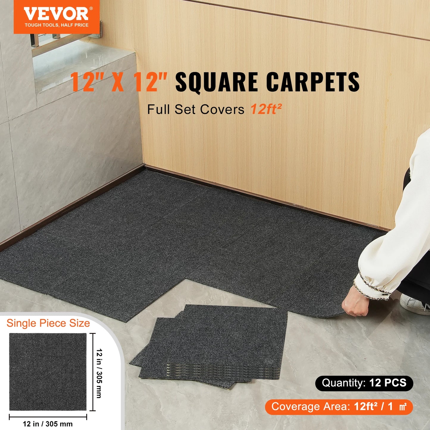 Carpet Tiles Peel & Stick Self Adhesive Carpet Floor Tile Soft Padded Carpet Tiles Bedroom Living Room Indoor Outdoor