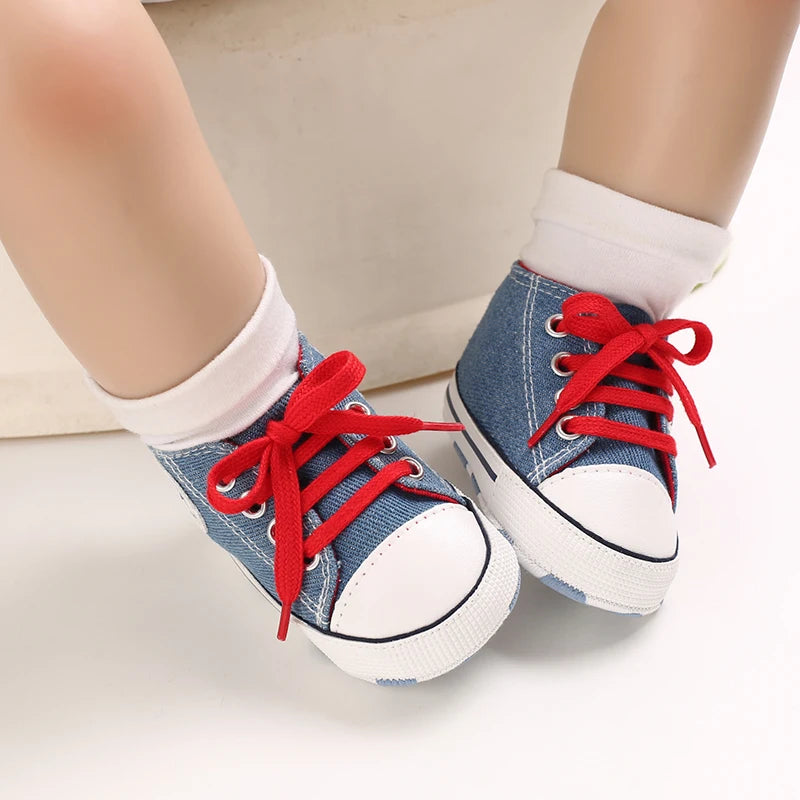 Infant Toddler Anti-slip Baby Shoes Baby Canvas Classic Sneakers Newborn Star Sports Shoes Baby Boys Girls First Walkers Shoes