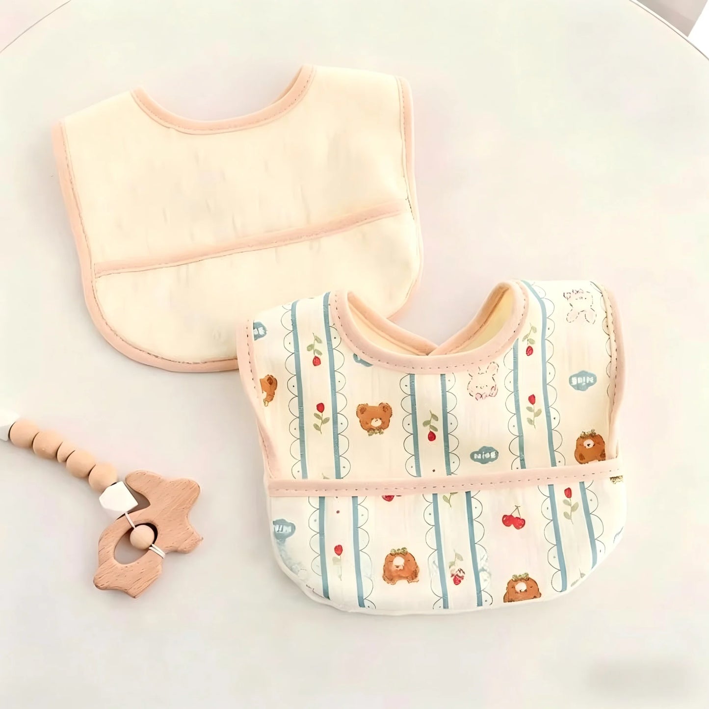 3 Pieces of Baby Bibs, Waterproof Bibs for Toddlers, Cartoon Patterns, Children's Feeding Bibs