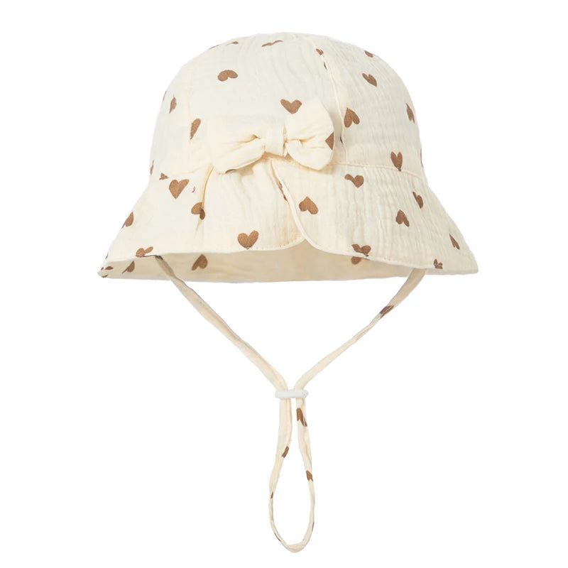 Baby Hats Girls Bowknot Panama Summer Kids Sun Hat Infant Beach Fisherman's Hat Children Breathable Cotton Outdoor Bucket Cap