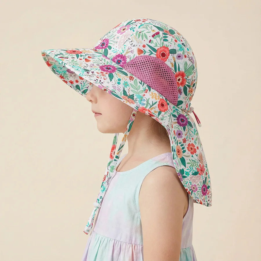 Side Net Fabric Children's Sun Hat with Side Mesh, Sun Hat for Protection From The Sun, Sunshade Shawl Hat, Original Large Brim