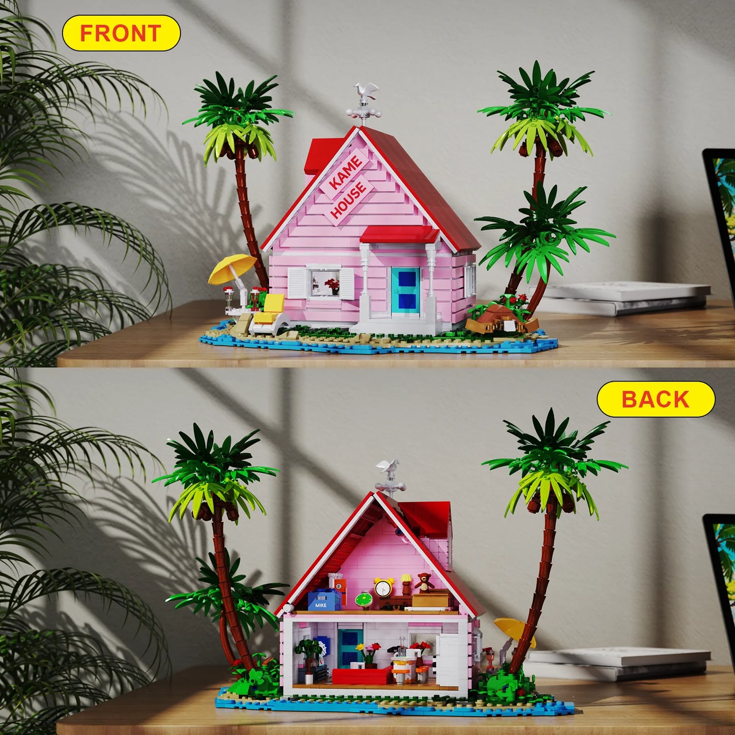 Kame House Building Blocks Kit Anime Seaside House Model Toys Bricks Model Gifts for Fans Kids(1423PCS)