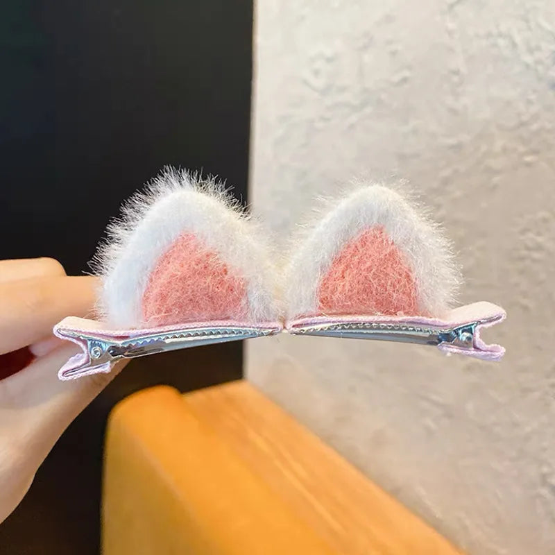 Cute Cartoon Plush Cat Ears Steamed Cat Ear Shaped Bread Stereo Hair Clips For Little Girls Korea Style Soft Comfortable Hair Accessories Perfect For Daily Wear Party And Photo Shoots