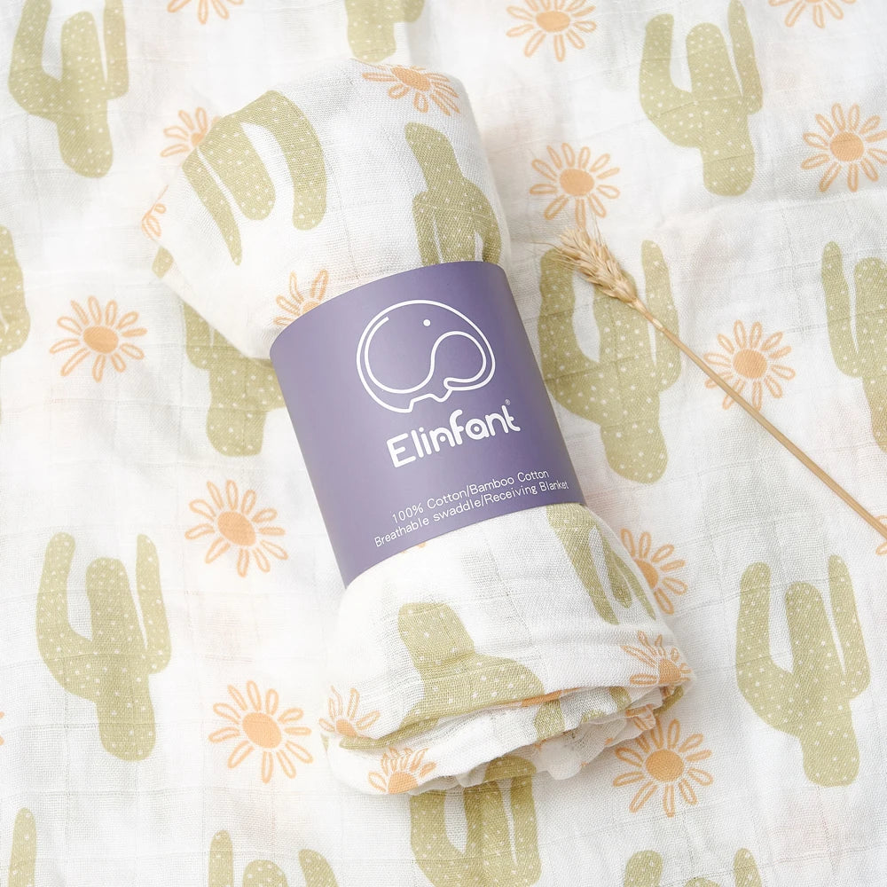 Elinfant Baby Swaddle Blanket All Season Breathable Blankets Newborn Bath Towel Various Patterns Multifunctio Use In Daily Life