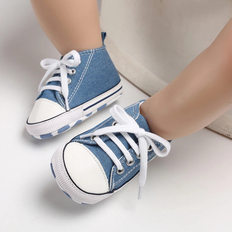 Infant Toddler Anti-slip Baby Shoes Baby Canvas Classic Sneakers Newborn Star Sports Shoes Baby Boys Girls First Walkers Shoes