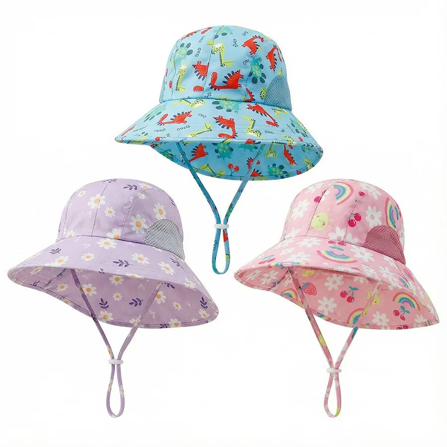 Side Net Fabric Children's Sun Hat with Side Mesh, Sun Hat for Protection From The Sun, Sunshade Shawl Hat, Original Large Brim