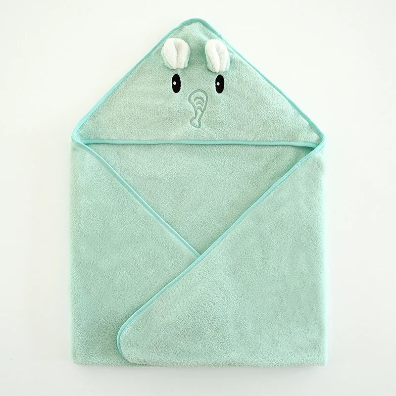 A Soft and Absorbent Baby Bath Towel, Cartoon Design, Thin for Summer, Newborn Bath Towel, a Must-Have for Babies.