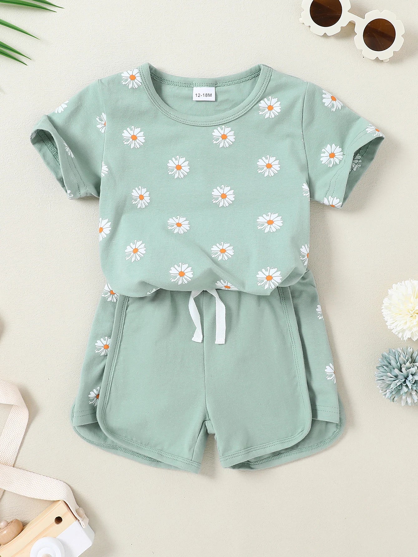 Toddler Baby Girl Clothes 12M-5T Cute Summer Outfits Short Sleeve T-shirt Tops Leopard Camo Printed Shorts Set