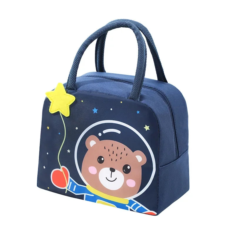 Cartoon Children's Lunch Bag Thermal Insulation Aluminum Film High Quality Waterproof Oxford Cloth Portable Lunch Bags Tote New
