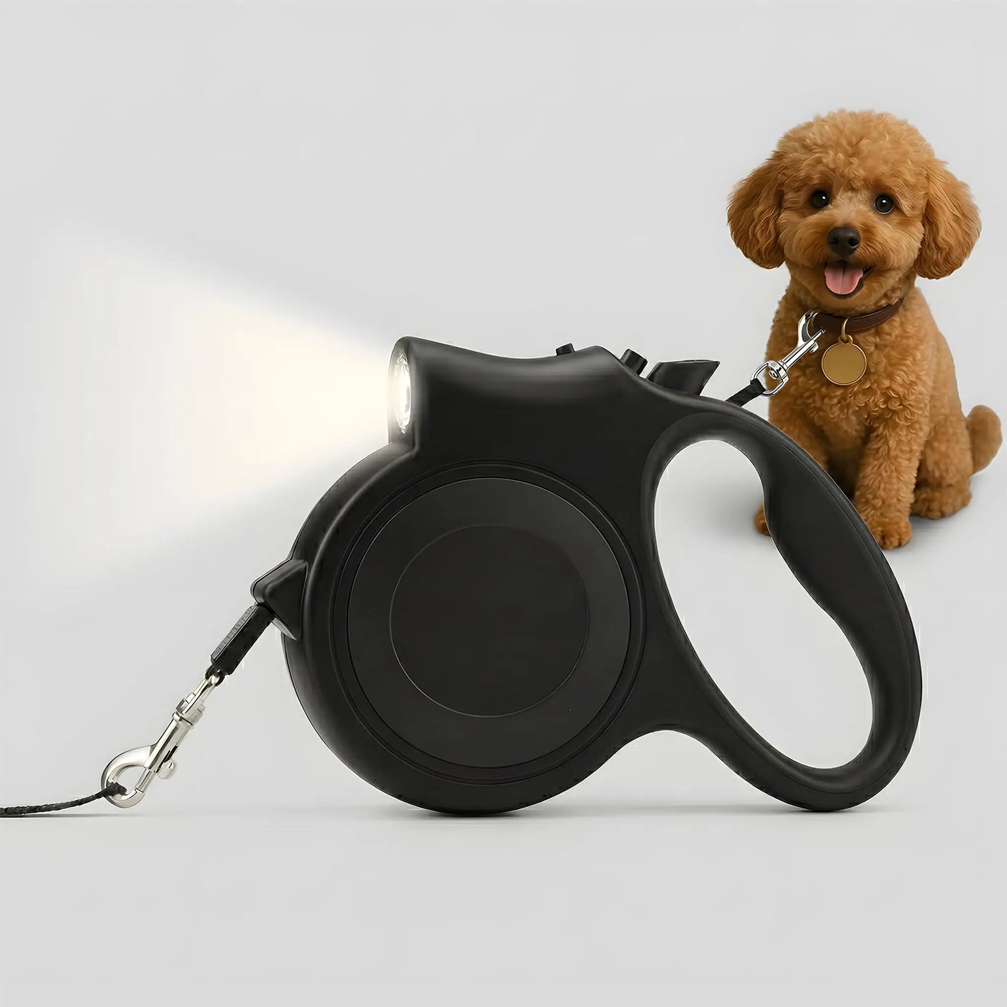 Led Light Retractable Dog Leash for Small to Medium Dogs – Extends Up to 16ft for Night Walks