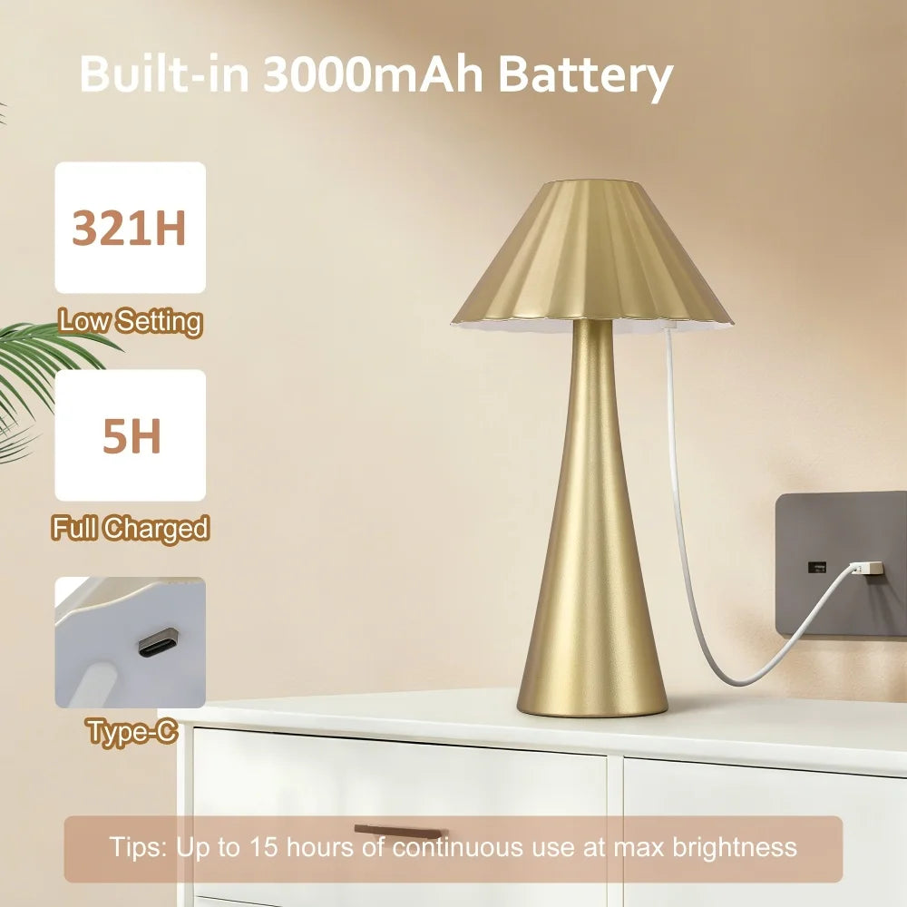 26.5 Inch Modern Mini Table Lamp Set Of 2, Small Nightstand Lamp With Top Touch Control and USB Charging, Metal Desk Lamp with Dimmable LED Light For Living Room, Bedroom, Office, Study, Outdoor
