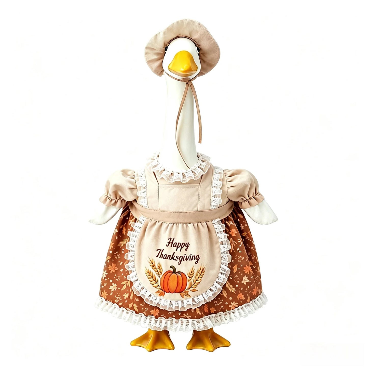 Outfit Goose Statue In Goose Statue Goose-Statue-Floral Outfit For 23 In Apron Hat Thanksgiving Outfit For