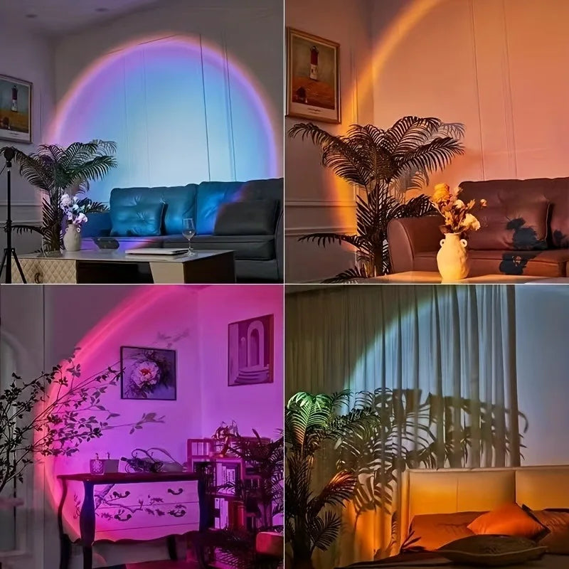 Sunset Light Projection LED Light with Remote Control, 16 Colors Night Light, RGB Lighted Sunrise Lights Room Decoration Photogr