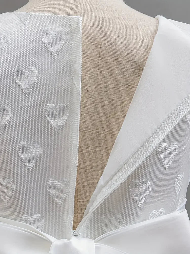 Girls Party Dresses Summer Luxury Elegant Bow Princess Dress Kids Baptism Lace Wedding Vest Birthday Evening Clothes 2-7 Year