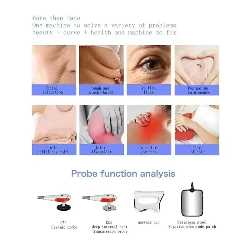 Newlyarrived Portable448KHZ RFTecar Therapy RET CET Diathermy Body Sliming Machine Pain Relief Skin Tightening INDIBA Deep Care