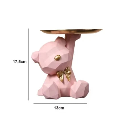 Kawaii Geometric Butterfly Bear Tray Living Room Desktop Decoration Candy Miscellaneous Storage Tray Home Decoration
