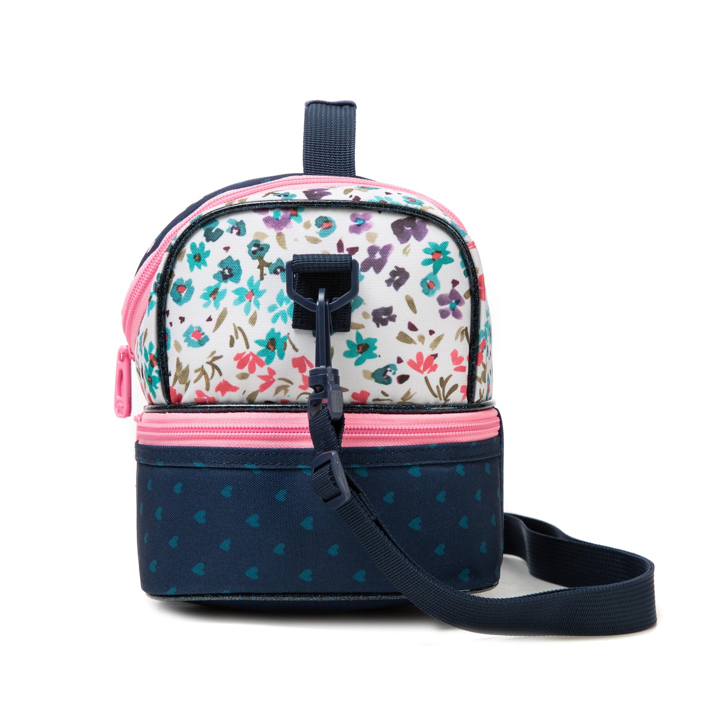 Girls Cute Unicorn Kitten Print Double Deck Lunch Bag Portable Handheld Insulated Food Bag Leakproof Washable Snack Container Bag