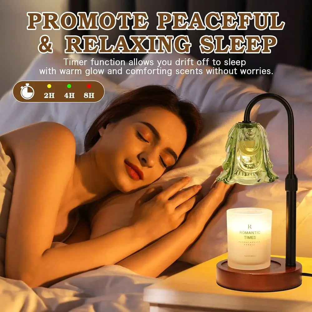 Candle Warmer Lamp with Timer, Adjustable Green Lamp Warmer or Jar Candles, Unique Women Gifts or Birthday, Dimmable Candle Heat
