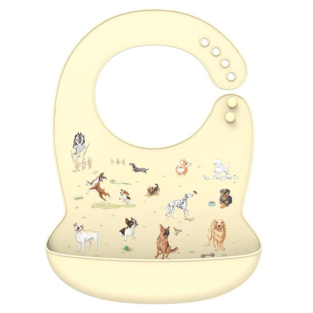 Silicone Baby Bib Waterproof Drool Catcher Cartoon Newborn Feeding Soft Edible Bib Adjustable Baby Burp Cloth