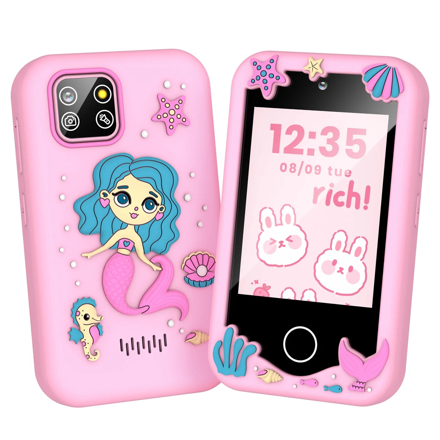 M SANMERSEN Kids Smart Phone for 3-6 Year Olds – 2.8" Touchscreen, Dual Camera, 28 Learning Games, MP3 Music Player, 32GB SD Card – Educational Toddler Phone Toy for Boys & Girls
