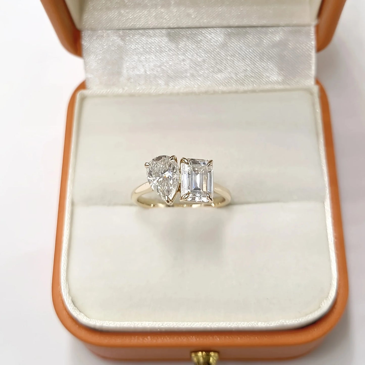 3CT 925 Sterling Silver Cushion Pear Cut Moissanite Engagement Ring, Moissanite Ladies Promise Wedding Band