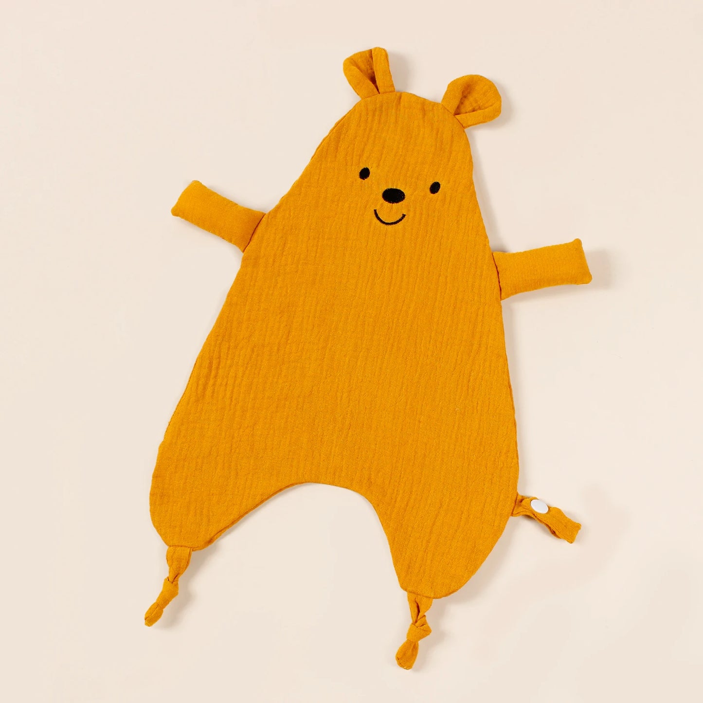 New Design Baby Comforting Towel Organic Cotton Muslin Smile Bear Saliva Scarf For Children Kids Comfort Sleep Blanket