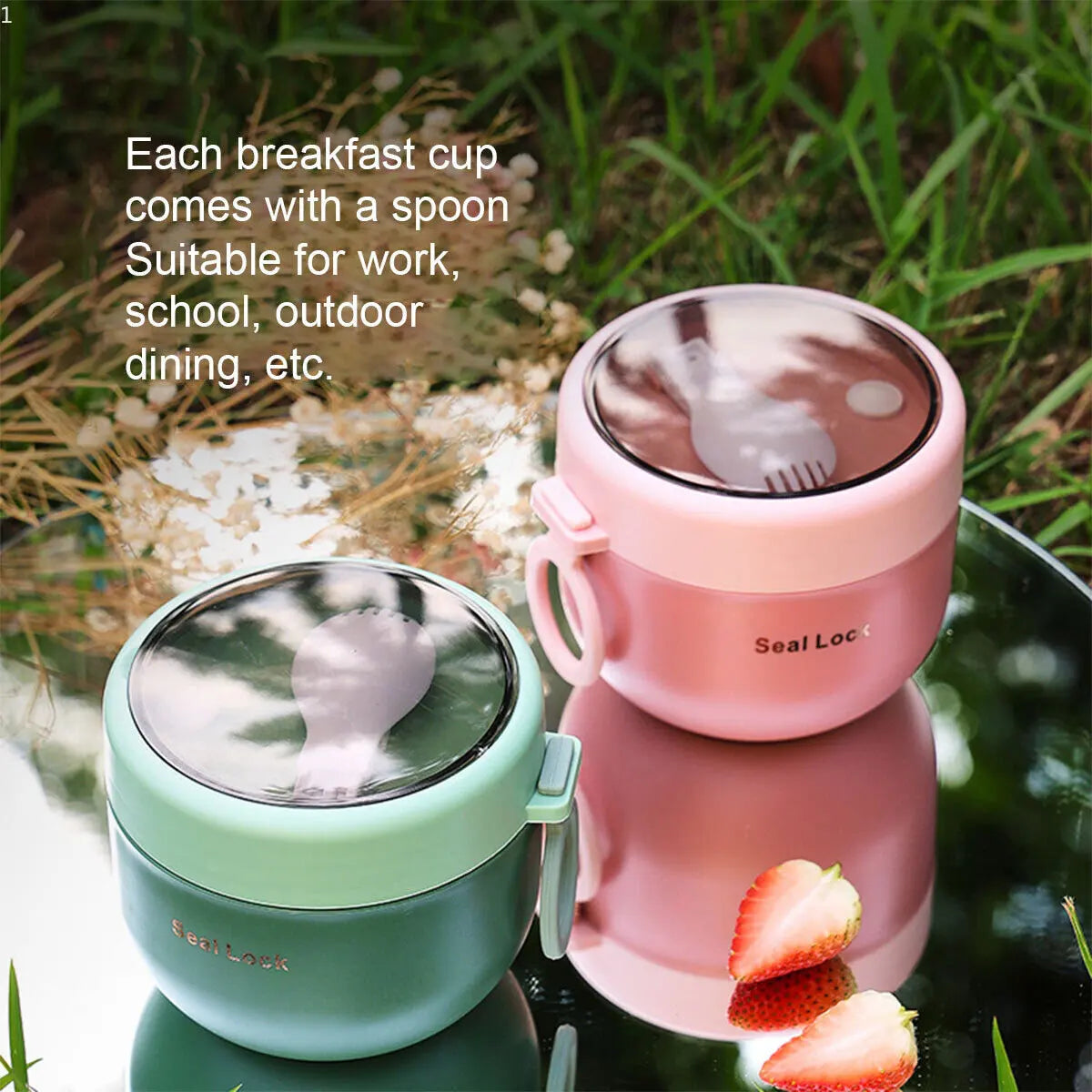 600ML Stainless Steel Lunch Box Hot Food Flask Soup Storage Vacuum Thermal Jar Thermos Containers Bento Lunch Box for Kids