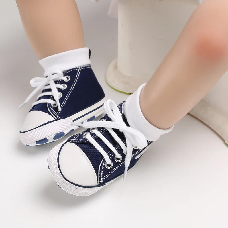 Infant Toddler Anti-slip Baby Shoes Baby Canvas Classic Sneakers Newborn Star Sports Shoes Baby Boys Girls First Walkers Shoes