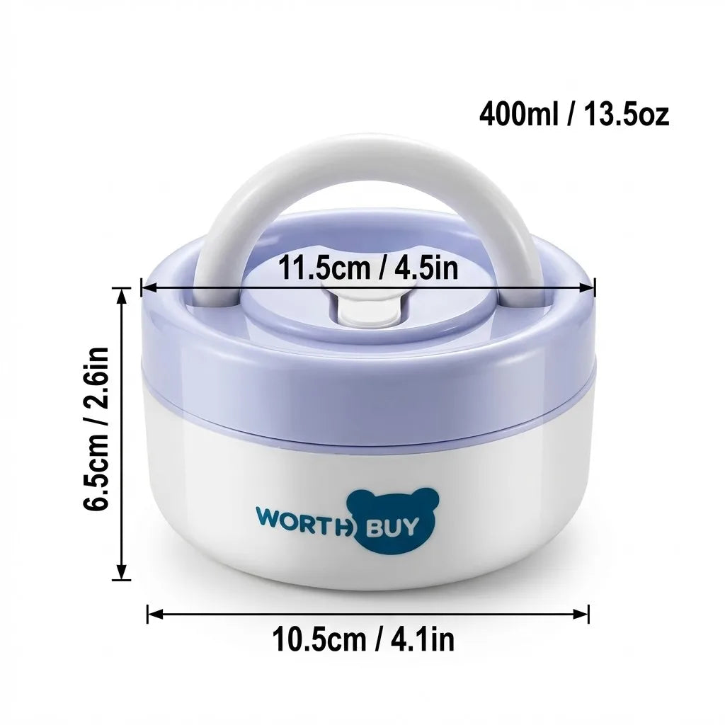 304 Stainless Steel Insulated Lunch Box With Handle Portable  Leak-proof Double Layer Bento Box For Kids Students Microwave Safe