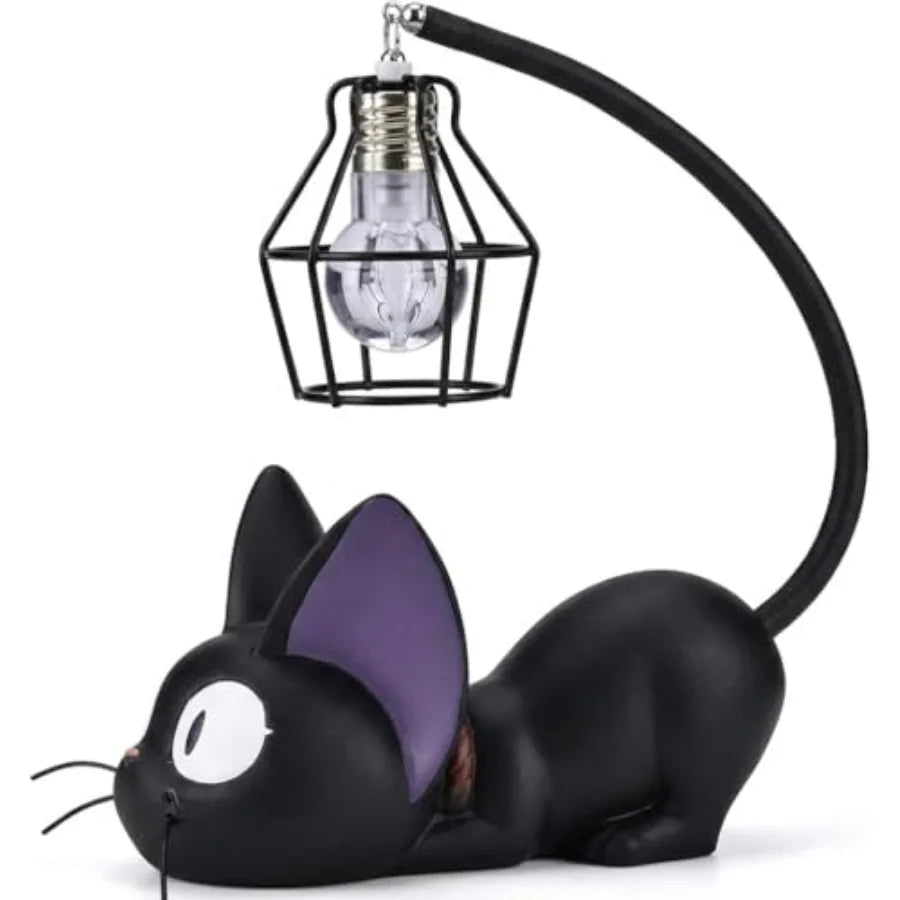 Kiki Jiji Cat Lamp, Resin Kiki's Delivery Service Night Light, Warm Glow Bedside Desk Gift
