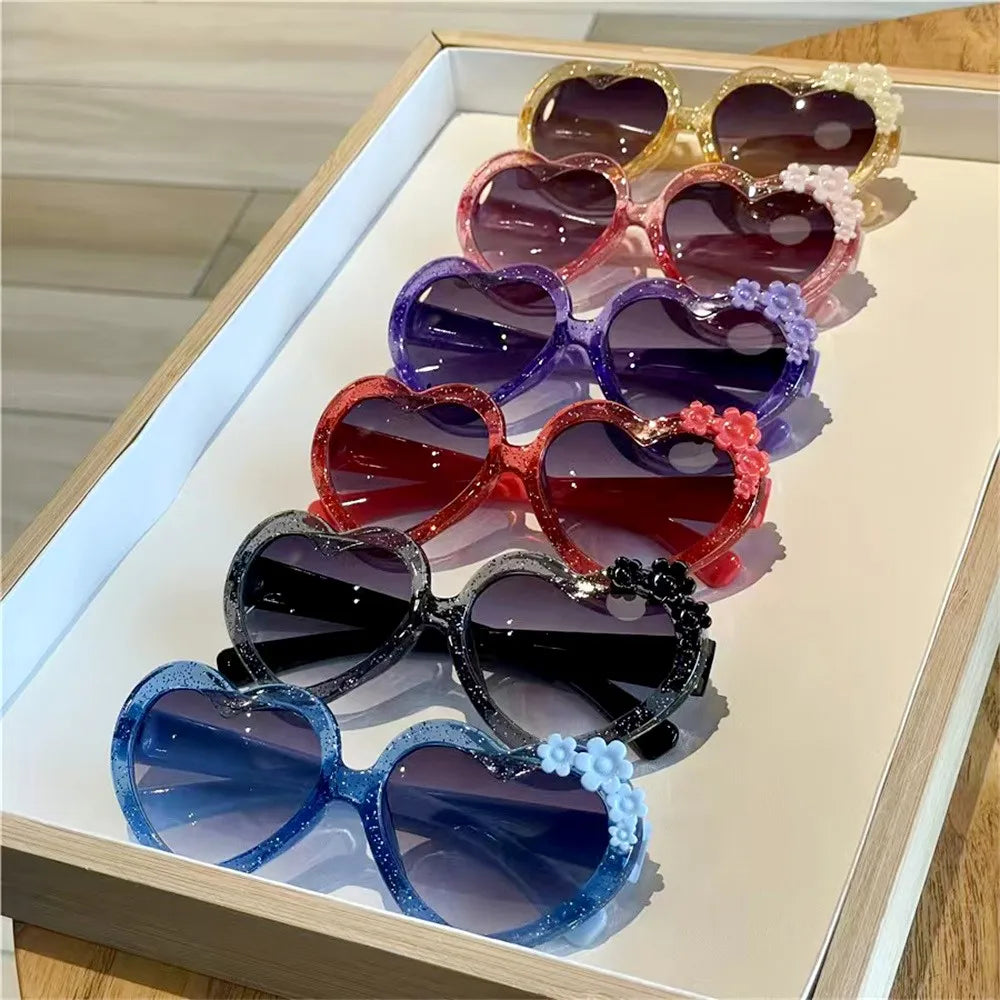 Children Cute Cartoon Flower Sunglasses Girls Boys Outdoor Sun Protection Goggles Vintage Classic Kids Eyewear KLASSNUM UV Block