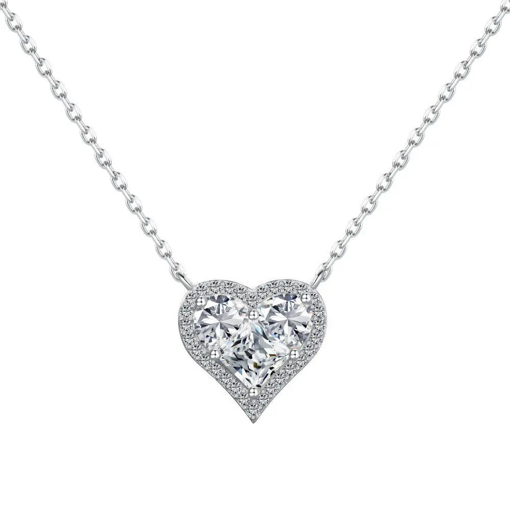 Cultivate diamond high-end cross necklace 925 pure silver K gold lock bone chain