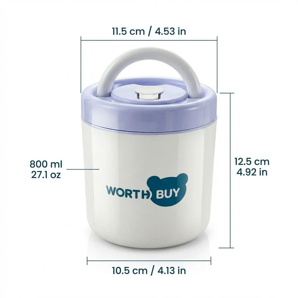 304 Stainless Steel Insulated Lunch Box With Handle Portable  Leak-proof Double Layer Bento Box For Kids Students Microwave Safe