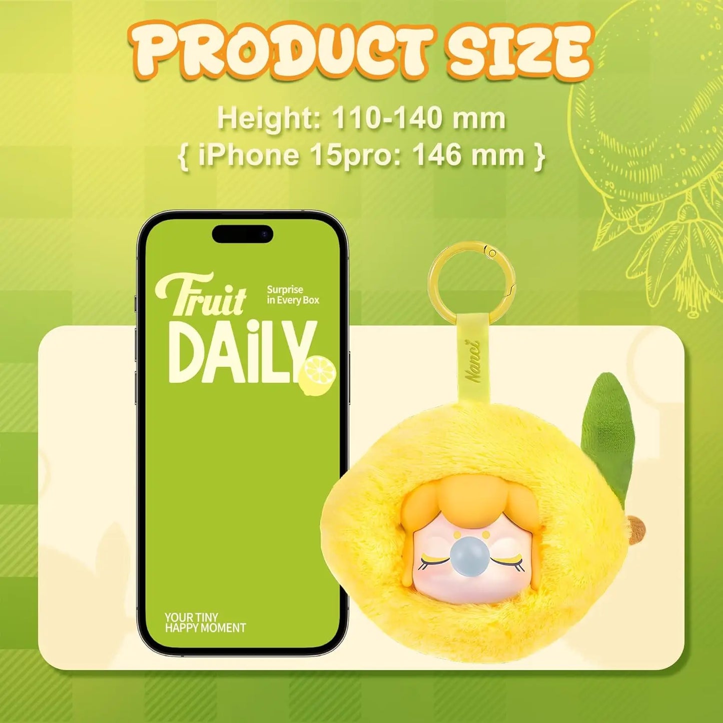Rolife Plush Blind Box Nanci's Fruit Mood Action Figure Collectible Plush Doll Toys Surprise Box Gift for Kids Friends Adults