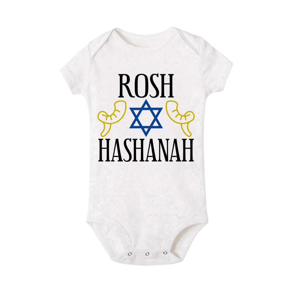 Shana Tova Print Baby Bodysuit Rosh Hashanah Newborn Clothes Jewish New Year Party Toddler Jumpsuit Outfit Infant Holiday Romper