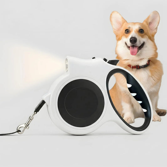 Led Light Retractable Dog Leash for Small to Medium Dogs – Extends Up to 16ft for Night Walks