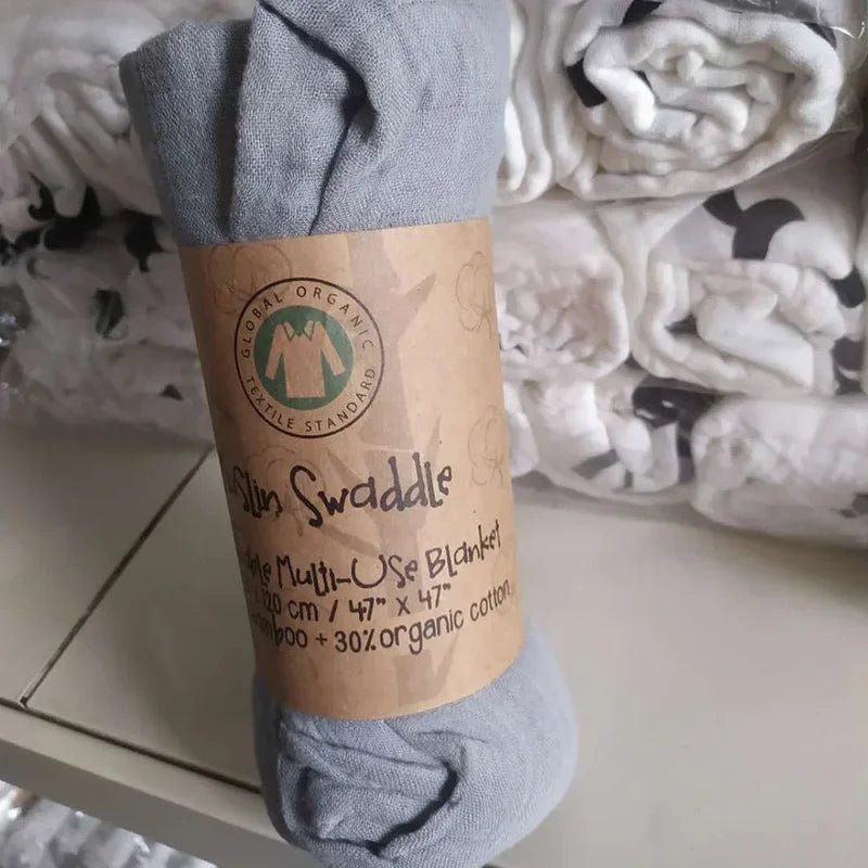 Baby Swaddle Bamboo Cotton Blanket Wrap Gauze Feeding Scraf Burp Cloths Bath Towel Baby Swaddle Small Size Solid Color BabyStuff