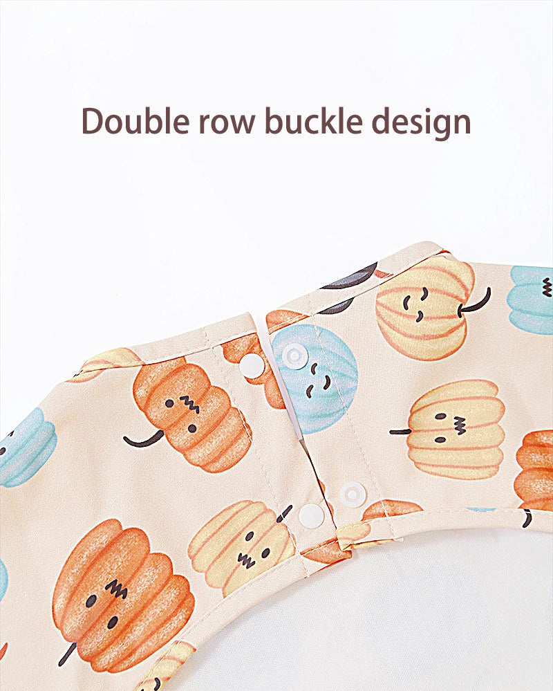 Danish children's long sleeved reverse dressing baby eating clothes bib super soft waterproof baby eating bag anti dirty feeding