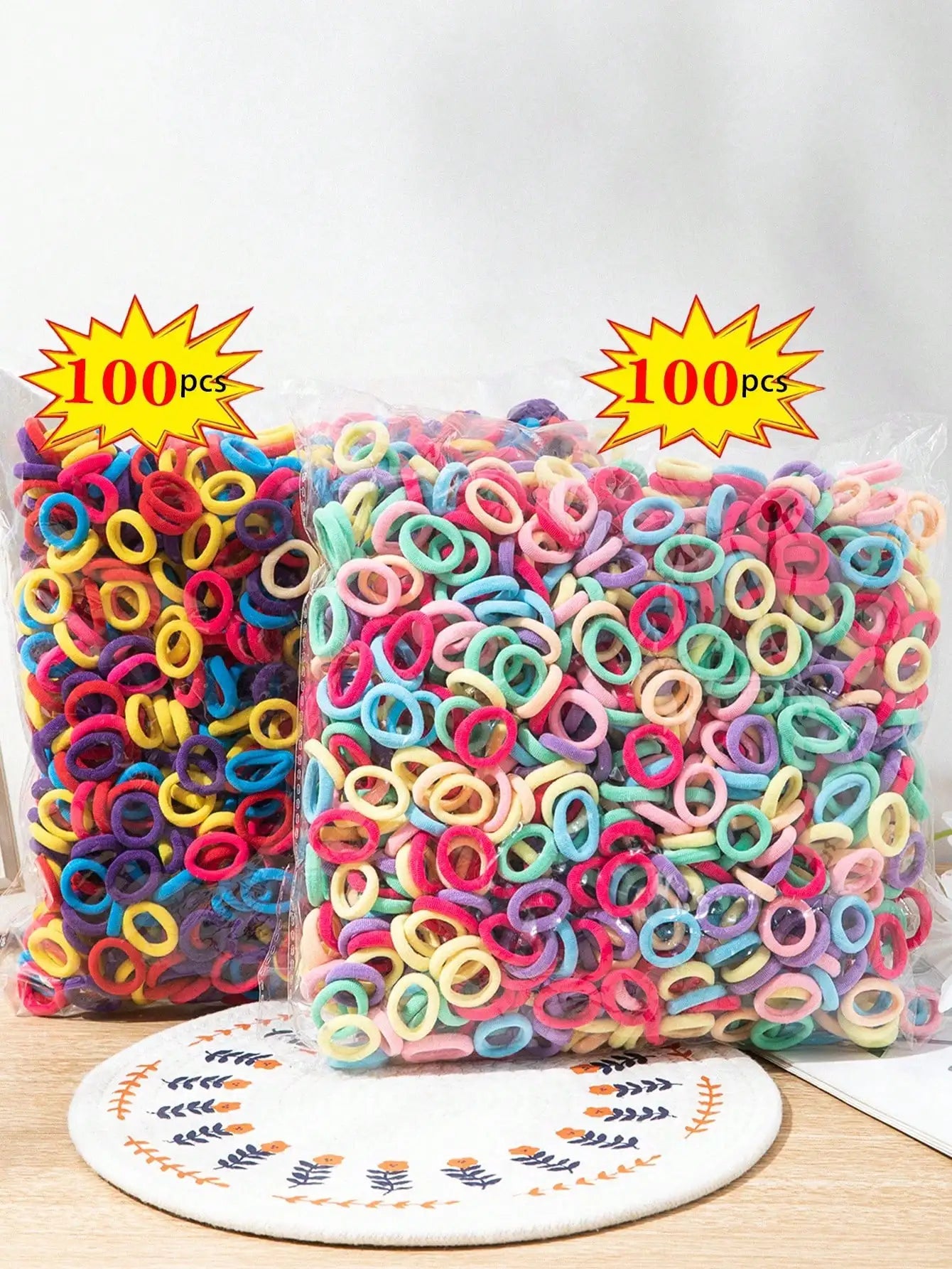 100Pcs Girls Elastic Hair Ties Colorful Nylon Small Hair Tie For Teen Ponytail Holder Scrunchie Teen Hair Accessories