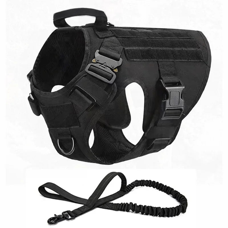 Medium and large dog tactical vest nylon water-repellent tactical training wolf dog harness explosion-proof
